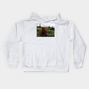 Scottish Highland Cattle Cow 2410 Kids Hoodie